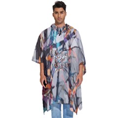 Forest-abstract-artwork-colorful Men s Hooded Rain Ponchos by Bedest