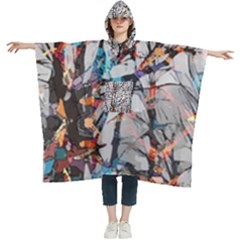 Forest-abstract-artwork-colorful Women s Hooded Rain Ponchos by Bedest