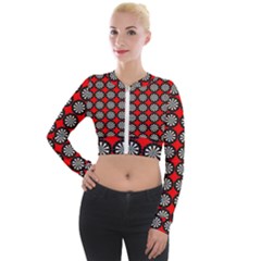 Darts-dart-board-board-target-game Long Sleeve Cropped Velvet Jacket by Bedest