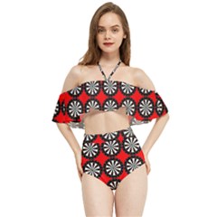 Darts-dart-board-board-target-game Halter Flowy Bikini Set  by Bedest