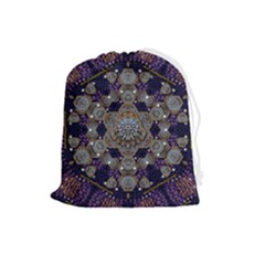 Flowers Of Diamonds In Harmony And Structures Of Love Drawstring Pouch (large) by pepitasart