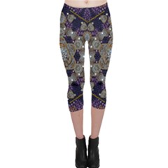 Flowers Of Diamonds In Harmony And Structures Of Love Capri Leggings  by pepitasart