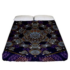 Flowers Of Diamonds In Harmony And Structures Of Love Fitted Sheet (california King Size) by pepitasart