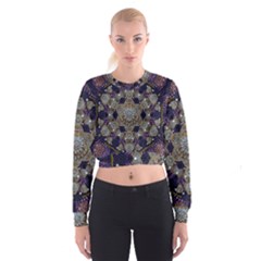 Flowers Of Diamonds In Harmony And Structures Of Love Cropped Sweatshirt