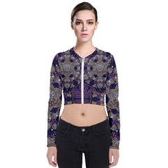 Flowers Of Diamonds In Harmony And Structures Of Love Long Sleeve Zip Up Bomber Jacket by pepitasart