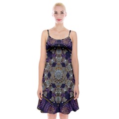 Flowers Of Diamonds In Harmony And Structures Of Love Spaghetti Strap Velvet Dress