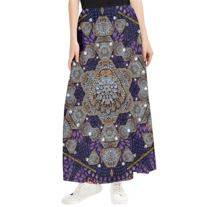 Flowers Of Diamonds In Harmony And Structures Of Love Maxi Chiffon Skirt