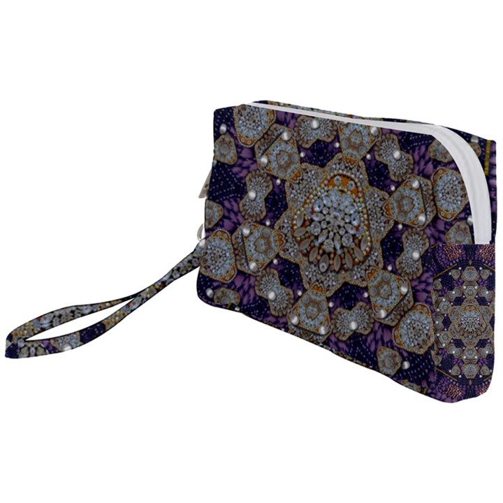 Flowers Of Diamonds In Harmony And Structures Of Love Wristlet Pouch Bag (Small)