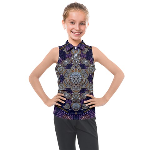 Flowers Of Diamonds In Harmony And Structures Of Love Kids  Sleeveless Polo T-shirt by pepitasart