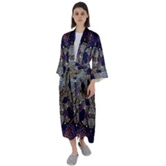 Flowers Of Diamonds In Harmony And Structures Of Love Maxi Satin Kimono by pepitasart