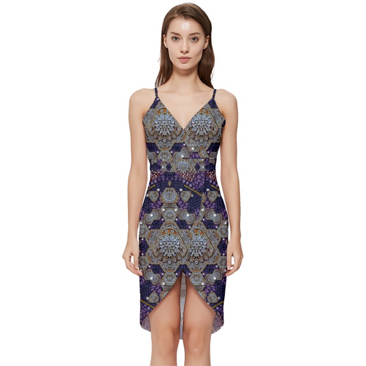 Flowers Of Diamonds In Harmony And Structures Of Love Wrap Frill Dress