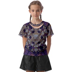 Flowers Of Diamonds In Harmony And Structures Of Love Kids  Front Cut T-shirt by pepitasart