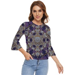 Flowers Of Diamonds In Harmony And Structures Of Love Bell Sleeve Top