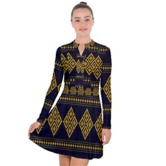 Abstract-batik Klasikjpg Long Sleeve Panel Dress by nateshop