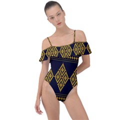 Abstract-batik Klasikjpg Frill Detail One Piece Swimsuit