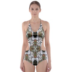 Background-baitik Cut-out One Piece Swimsuit by nateshop