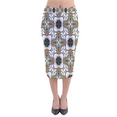 Background-baitik Velvet Midi Pencil Skirt by nateshop