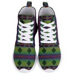 Background-batik 01 Women s Lightweight High Top Sneakers by nateshop