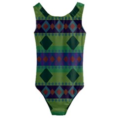 Background-batik 01 Kids  Cut-out Back One Piece Swimsuit