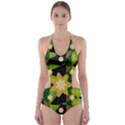 Background-batik 02 Cut-Out One Piece Swimsuit View1