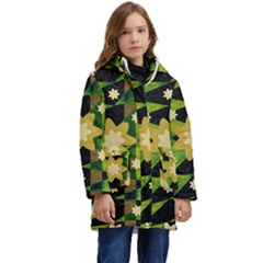 Background-batik 02 Kids  Hooded Longline Puffer Jacket by nateshop