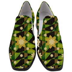 Background-batik 02 Women Slip On Heel Loafers