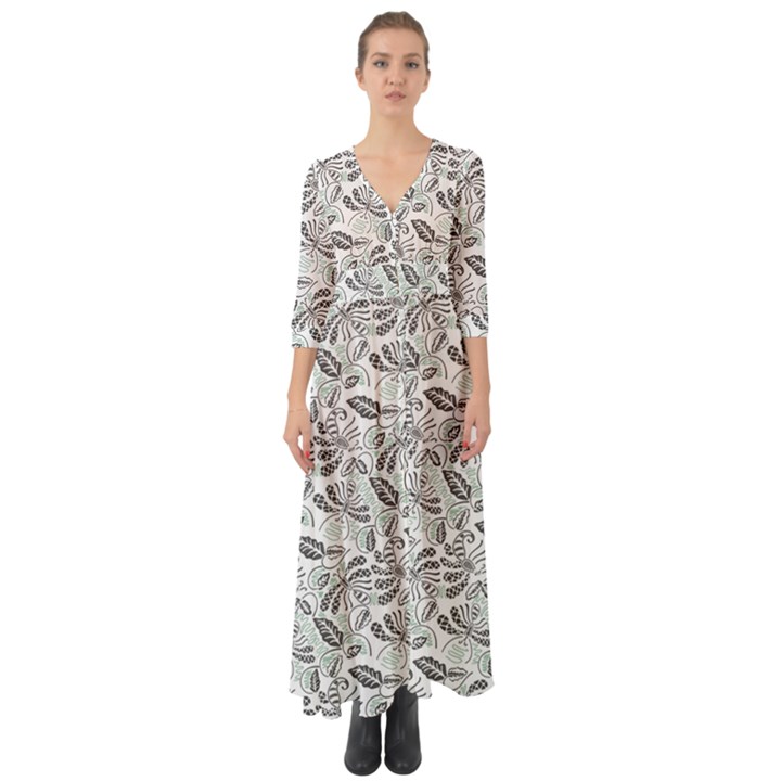 Batik Klasik In Indonesia Button Up Boho Maxi Dress