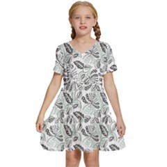 Batik Klasik In Indonesia Kids  Short Sleeve Tiered Mini Dress by nateshop