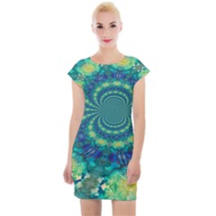 Fractal Cap Sleeve Bodycon Dress by nateshop