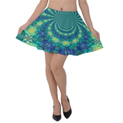 Fractal Velvet Skater Skirt