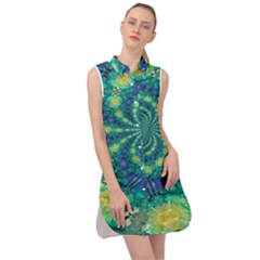 Fractal Sleeveless Shirt Dress by nateshop