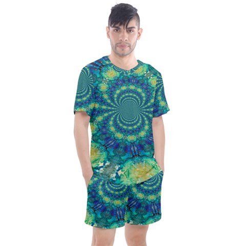 Fractal Men s Mesh T-shirt And Shorts Set by nateshop