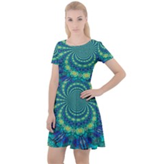 Fractal Cap Sleeve Velour Dress  by nateshop