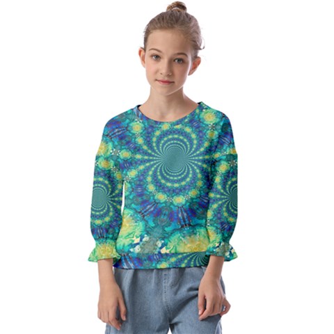 Fractal Kids  Cuff Sleeve Top by nateshop