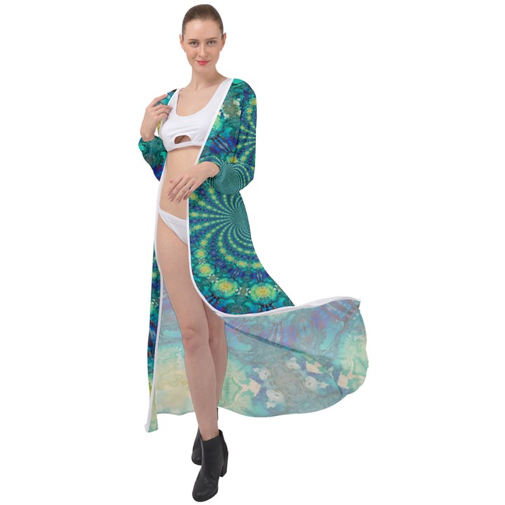 Fractal Maxi Chiffon Beach Wrap