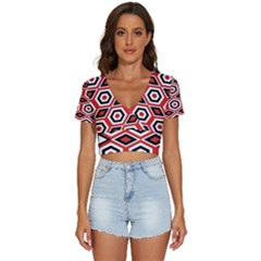 Motif-20 V-neck Crop Top by nateshop