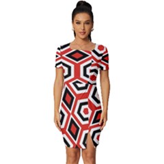 Motif-20 Fitted Knot Split End Bodycon Dress by nateshop