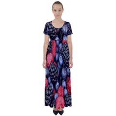 Berries-01 High Waist Short Sleeve Maxi Dress by nateshop