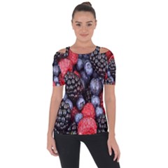 Berries-01 Shoulder Cut Out Short Sleeve Top by nateshop