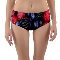 Berries-01 Reversible Mid-waist Bikini Bottoms by nateshop