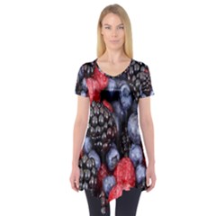 Berries-01 Short Sleeve Tunic  by nateshop