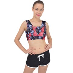 Berries-01 V-back Sports Bra by nateshop