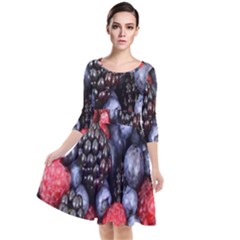 Berries-01 Quarter Sleeve Waist Band Dress by nateshop