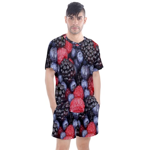 Berries-01 Men s Mesh T-shirt And Shorts Set by nateshop