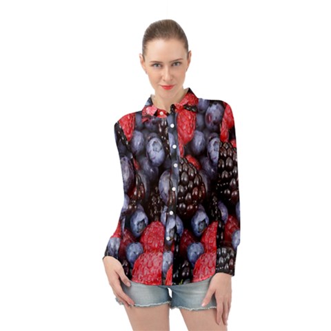 Berries-01 Long Sleeve Chiffon Shirt by nateshop