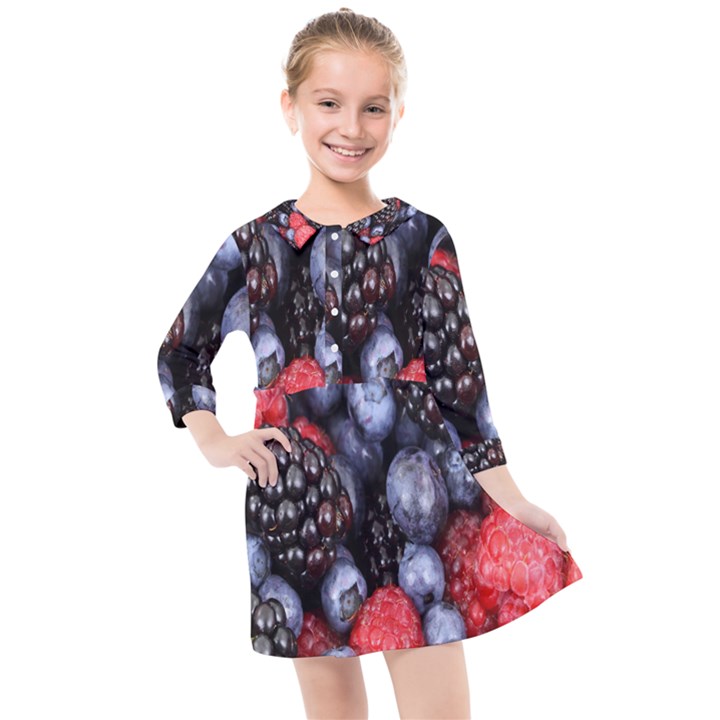 Berries-01 Kids  Quarter Sleeve Shirt Dress