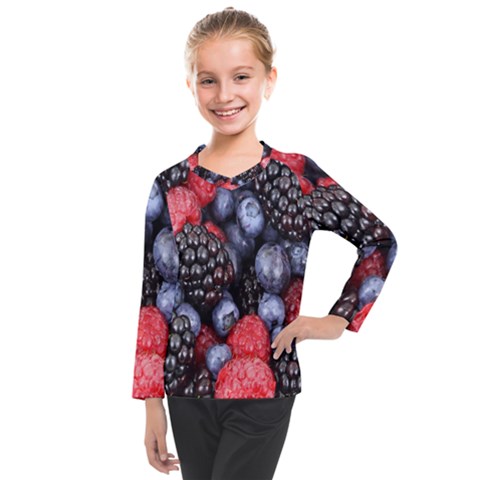 Berries-01 Kids  Long Mesh T-shirt by nateshop