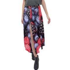 Berries-01 Velour Split Maxi Skirt by nateshop