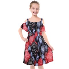 Berries-01 Kids  Cut Out Shoulders Chiffon Dress by nateshop