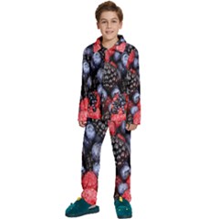 Berries-01 Kids  Long Sleeve Velvet Pajamas Set by nateshop